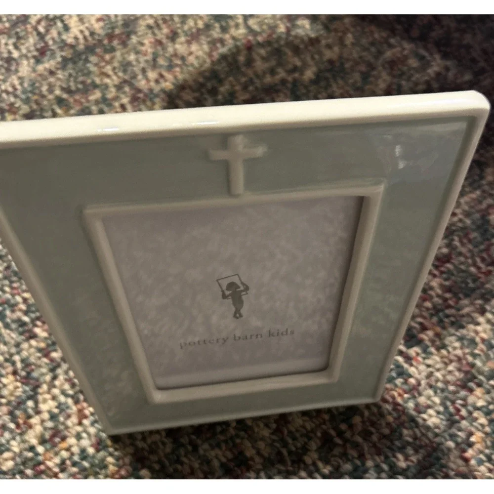 New W/out Box Pottery Barn Kids Ceramic Cross Frame (7
